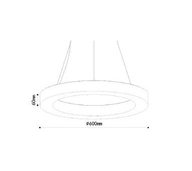 InLight Κρεμαστό φωτιστικό, Alabaster, 25W, 2750 lm, 3CCT (by switch on base)D: 60X6cm(6115-B)