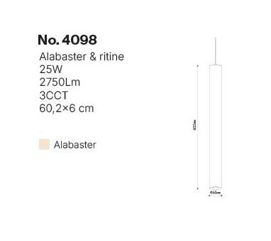 InLight Κρεμαστό φωτιστικό, Alabaster, 25W, 2750 lm, 3CCT (by switch on base)D:6X60cm(4098)