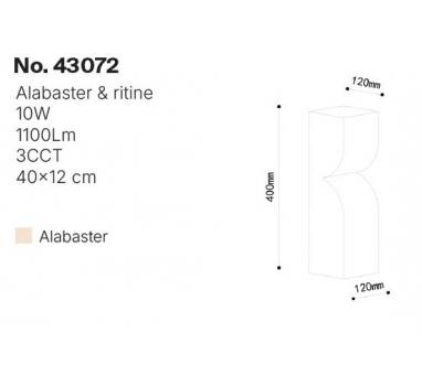 Inlight Επίτοιχο φωτιστικό, Alabaster, 10W, 1100 lm, 3CCT (by switch on base)D:40X12cm(43072)
