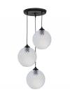 Heronia GL-5010 PENDEL 3/L BL-TRANSPARANTE BALL ΚΡΕΜΑΣΤΟ