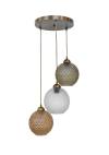 Heronia GL-5010 PENDEL 3/L BRONZE-TRICOLORE BALL ΚΡΕΜΑΣΤΟ