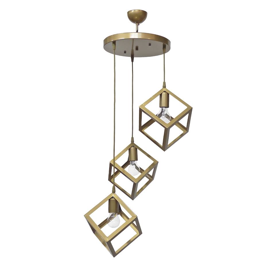 Heronia KYVOS/3L GOLD MAT PENDEL 3/L ΚΡΕΜΑΣΤΟ ΜΕΤ.