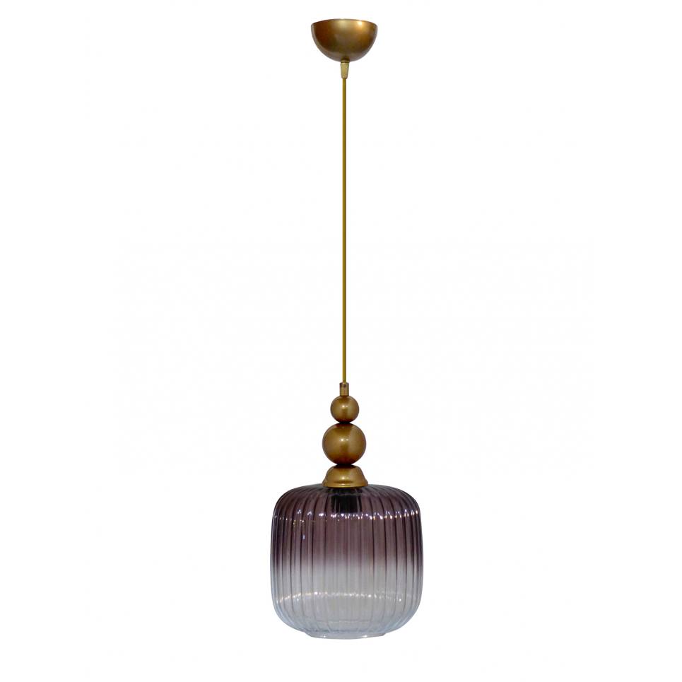 Heronia GL-6010/20 1L -B- PENDEL FUME Φ20 ΓΥΑΛΙΝΟ ΚΡΕΜΑΣΤΟ