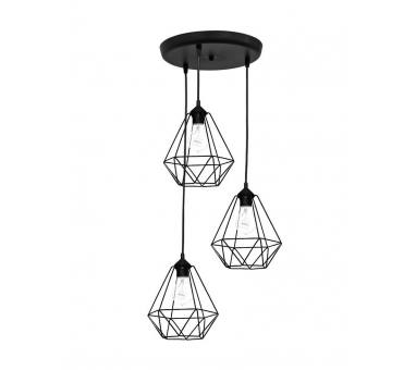 Heronia DM-02 PENDEL 3/L BLACK ΚΡΕΜΑΣΤΟ ΑΝΙΣΟΠΕΔΟ ΔΙΑΜΑΝΤΙ