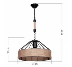 Heronia RIO 1/L ROPE UT-BL ΚΡΕΜΑΣΤΟ ΜΕ ΣΧΟΙΝΙ Ε/27
