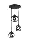 Heronia DM-05PENDEL 3/L BLACK ΚΡΕΜΑΣΤΟ ΑΝΙΣΟΠΕΔΟ ΚΥΒΟΣ ΜΕ ΚΥΚΛΟΥΣ ΜΕΤΑΛΛΙΚΟ