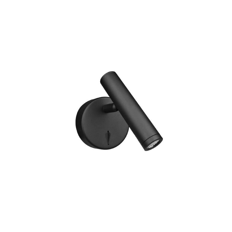 Inlight Φωτιστικό Τοίχου LED 3W, 3000K, Μαύρο D:2,5x11,2cm (43078-Black)