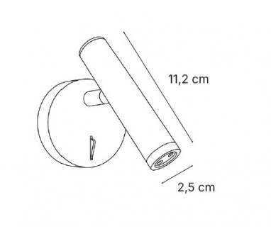 Inlight Φωτιστικό Τοίχου LED 3W, 3000K, Μαύρο D:2,5x11,2cm (43078-Black)