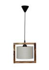 Heronia HKF-01 1/L WOOD ΛΕΥΚΟ/ΚΡΕΜ-ΚΑΜΜΕΝΟ ΚΡΕΜΑΣΤΟ Ε/27 ΞΥΛΟ-ΑΜΠΑΖΟΥΡ