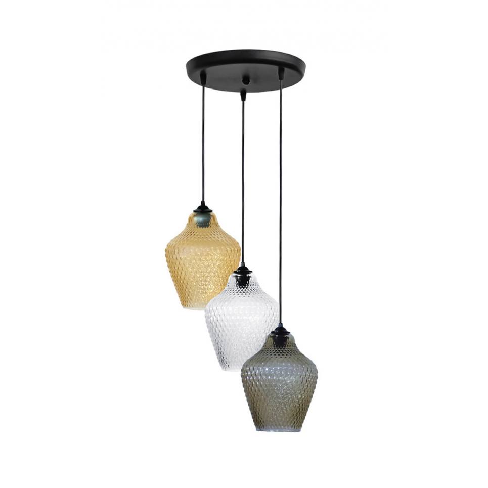 Heronia GL-5090/3L PENDEL BLACK-TRICOLORE ΚΡΕΜΑΣΤΟ