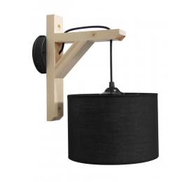 Heronia HKF-03AP WOOD ΜΑΥΡΟ-NATURAL ΑΠΛΙΚΑ Ε/27 ΞΥΛΟ-ΑΜΠΑΖΟΥΡ