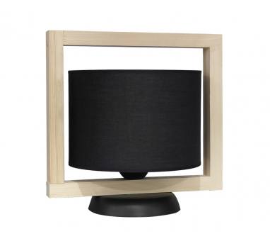 Heronia HKF-03PR WOOD ΜΑΥΡΟ-NATURAL ΠΟΡΤΑΤΙΦ Ε/27 ΞΥΛΟ-ΑΜΠΑΖΟΥΡ