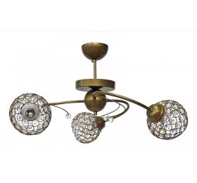 Heronia CHRIS/3 PL BRONZE PLAFON CRYSTALS