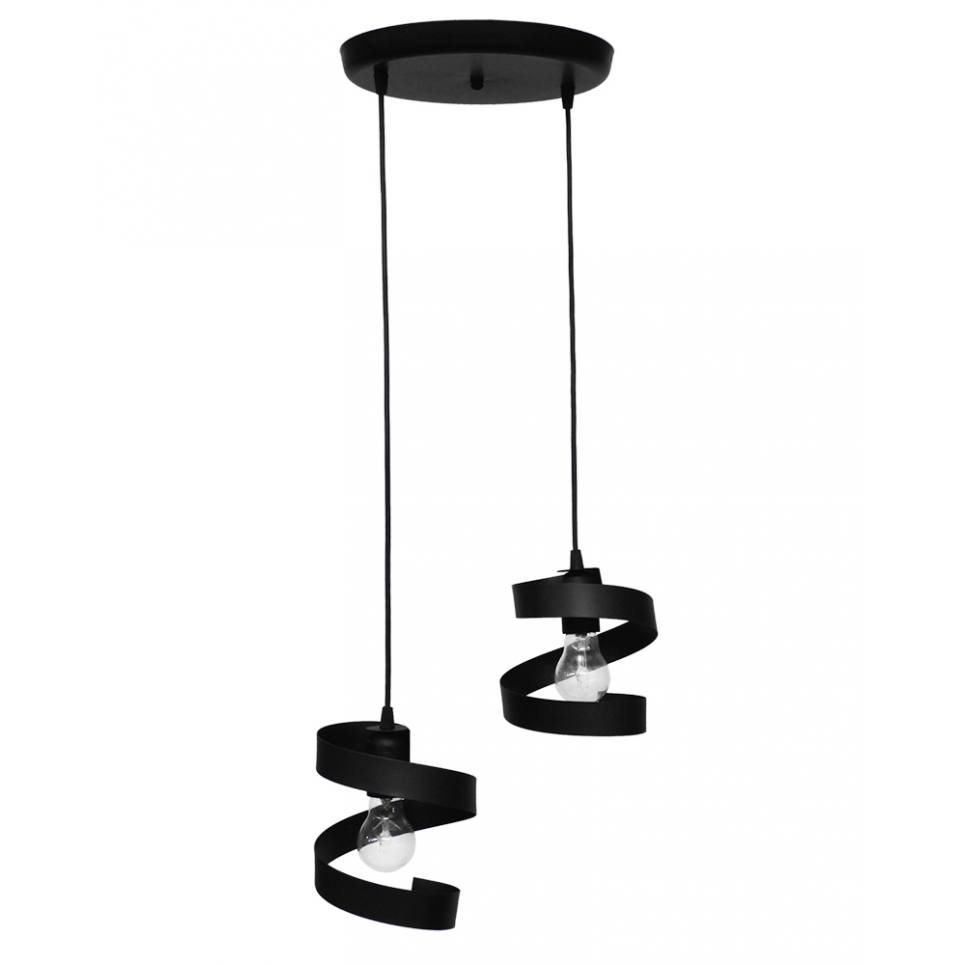 Heronia FLEXI-01 BLACK 2L PENDEL ΜΟΝΤΕΡΝΟ ΚΡΕΜΑΣΤΟ Ε/27