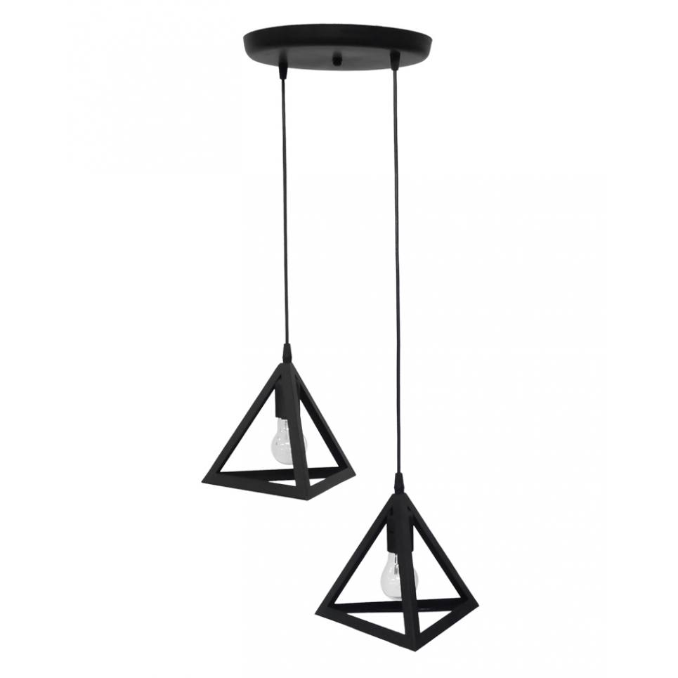 Heronia GIZA/2 BLACK PENDEL 2L ΚΡΕΜΑΣΤΟ ΜΕΤΑΛΛΙΚΟ  h80xΦ40