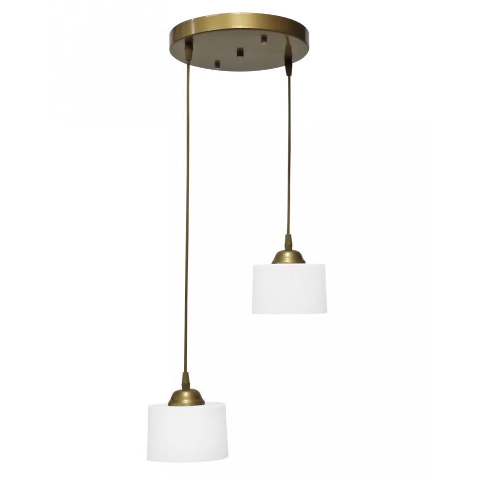 Heronia DRUM/14 PENDEL 2/L WHITE-GOLD ΚΡΕΜΑΣΤΟ