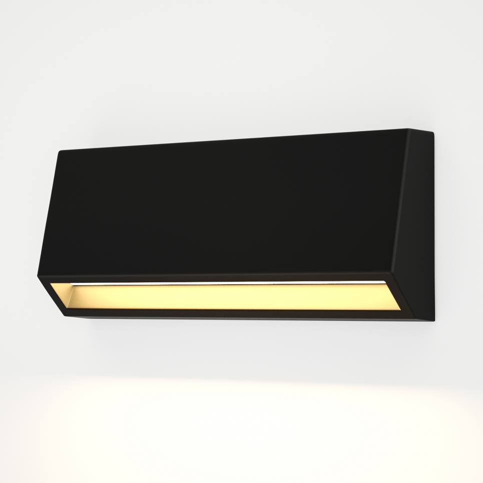 Heronia Φωτιστικό επιτοίχιο HER-03 LED BLACK IP65 εξωτερικού χώρου