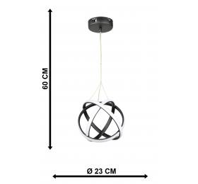 Heronia ATOMIC-25 BLACK LED 42W ΦΩΤΙΣΤΙΚΟ LED ΚΡΕΜΑΣΤΟ