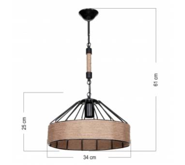 Heronia RIO 1/L ROPE UT-BL ΚΡΕΜΑΣΤΟ ΜΕ ΣΧΟΙΝΙ Ε/27