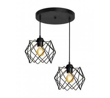 Heronia DM-04PENDEL 2/L BLACK ΚΡΕΜΑΣΤΟ ΑΝΙΣΟΠΕΔΟ ΑΡΑΧΝΗ ΜΕΤΑΛΛΙΚΟ