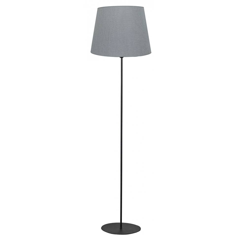Heronia HFLB-04 ΚΩΝ.Φ35 FLOOR LAMP BLACK-ΓΚΡΙ ΔΑΠΕΔΟΥ ΜΕ ΑΜΠΑΖΟΥΡ Φ35 ΚΩΝΙΚΟ