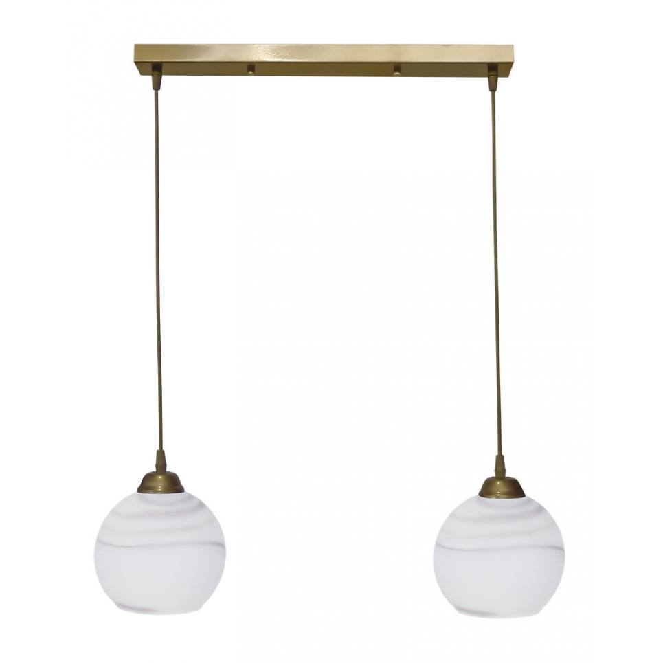 Heronia Κρεμαστό φωτιστικό GL-6040/2L RAGA GOLD-KAFE ΚΡΕΜΑΣΤΟ ΑΛΑΒΑΣΤΡΟ