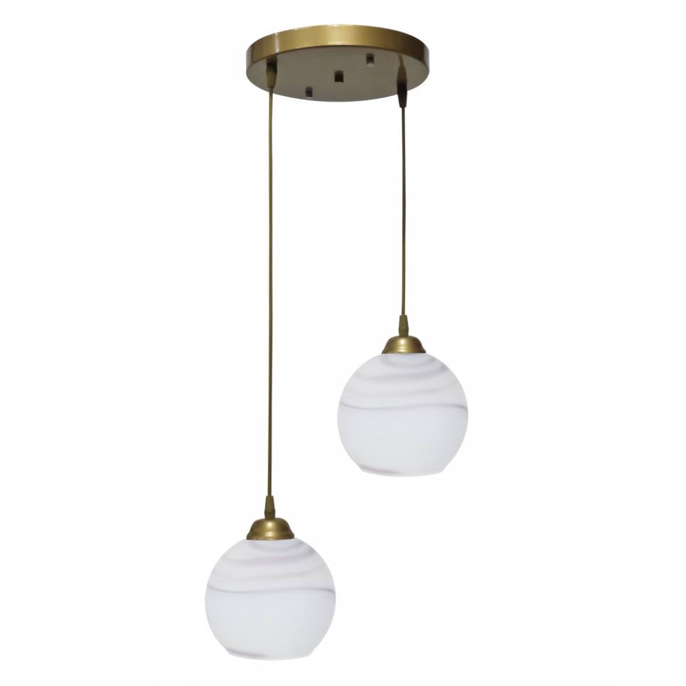Heronia Κρεμαστό φωτιστικό ανισόπεδο GL-6040/2L PENDEL GOLD-KAFE