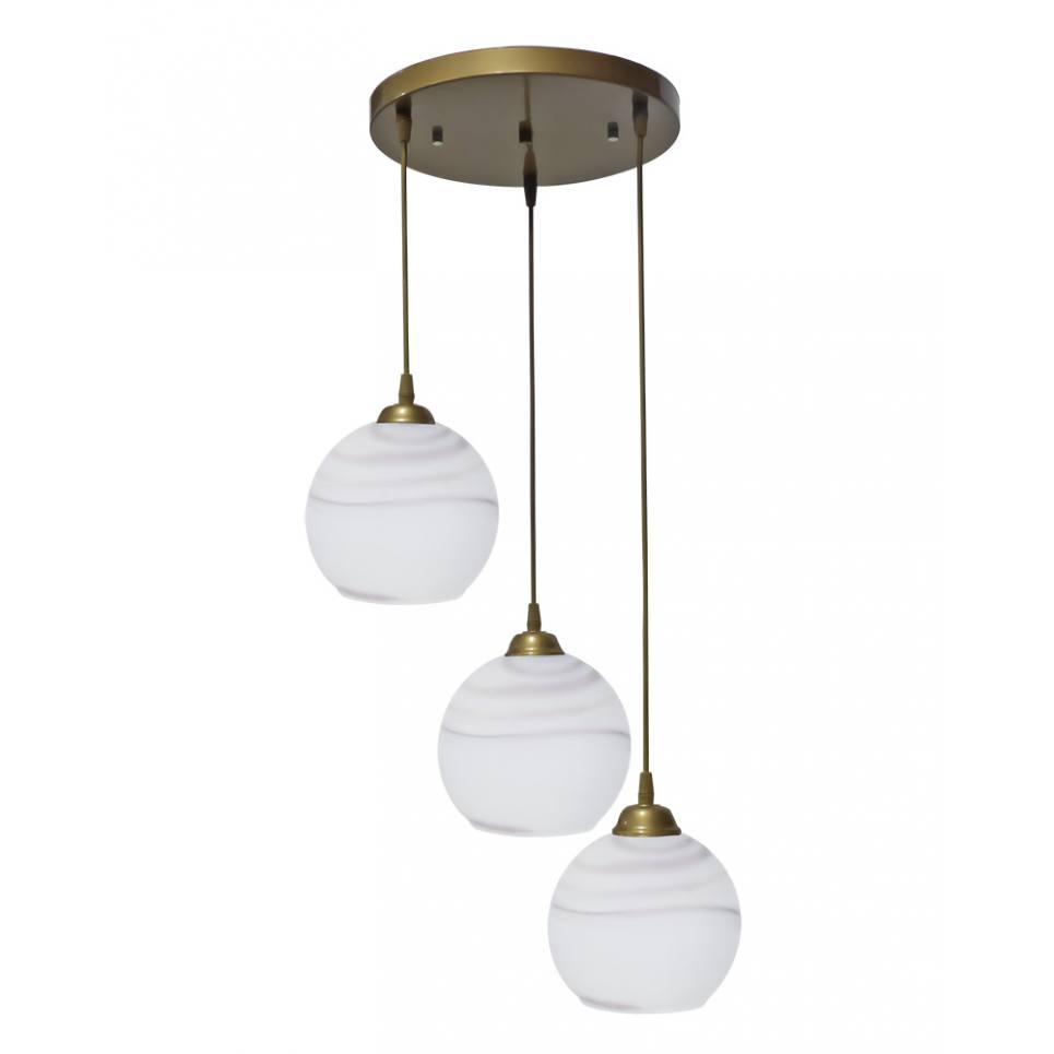 Heronia Κρεμαστό φωτιστικό ανισόπεδο GL-6040/3L PENDEL GOLD-KAFE