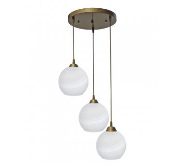 Heronia Κρεμαστό φωτιστικό ανισόπεδο GL-6040/3L PENDEL GOLD-WHITE