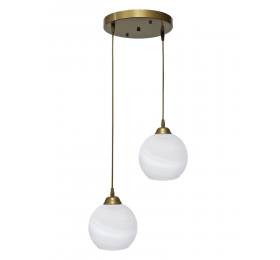 Heronia Κρεμαστό φωτιστικό ανισόπεδο GL-6040/2L PENDEL GOLD-WHITE