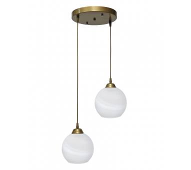 Heronia Κρεμαστό φωτιστικό ανισόπεδο GL-6040/2L PENDEL GOLD-WHITE