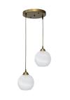Heronia Κρεμαστό φωτιστικό ανισόπεδο GL-6040/2L PENDEL GOLD-WHITE