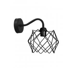 Heronia Φωτιστικό τοίχου AS-25AP/DM-04 BLACK ΑΠΛΙΚΑ ΠΛΕΓΜΑ ΑΡΑΧΝΗ Ε/27