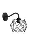 Heronia Φωτιστικό τοίχου AS-25AP/DM-04 BLACK ΑΠΛΙΚΑ ΠΛΕΓΜΑ ΑΡΑΧΝΗ Ε/27