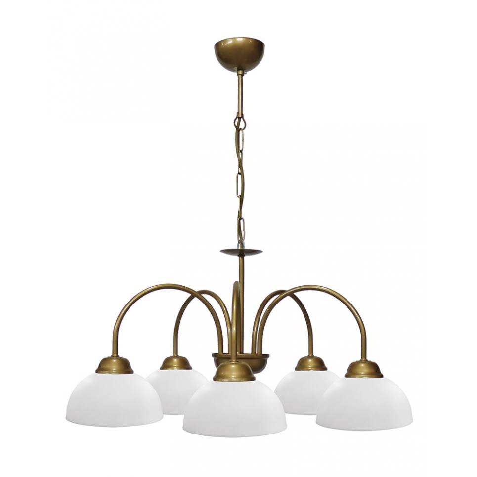 Heronia BELLA/5L-SFERA GOLD MAT-WHITE ΠΟΛΥΦΩΤΟ ΚΡΕΜΑΣΤΟ