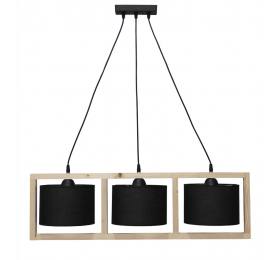Heronia HKF-03 3/L WOOD ΜΑΥΡΟ-NATURAL ΚΡΕΜΑΣΤΟ Ε/27 ΞΥΛΟ-ΑΜΠΑΖΟΥΡ