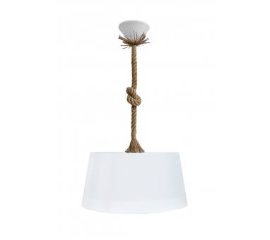Heronia DRUM 1L ROPE WHITE-UT-WH Φ35 PENDEL ΚΡΕΜΑΣΤΟ ΠΛΑΣΤΙΚΟ Ε/27 ME ΣΧΟΙΝΙ