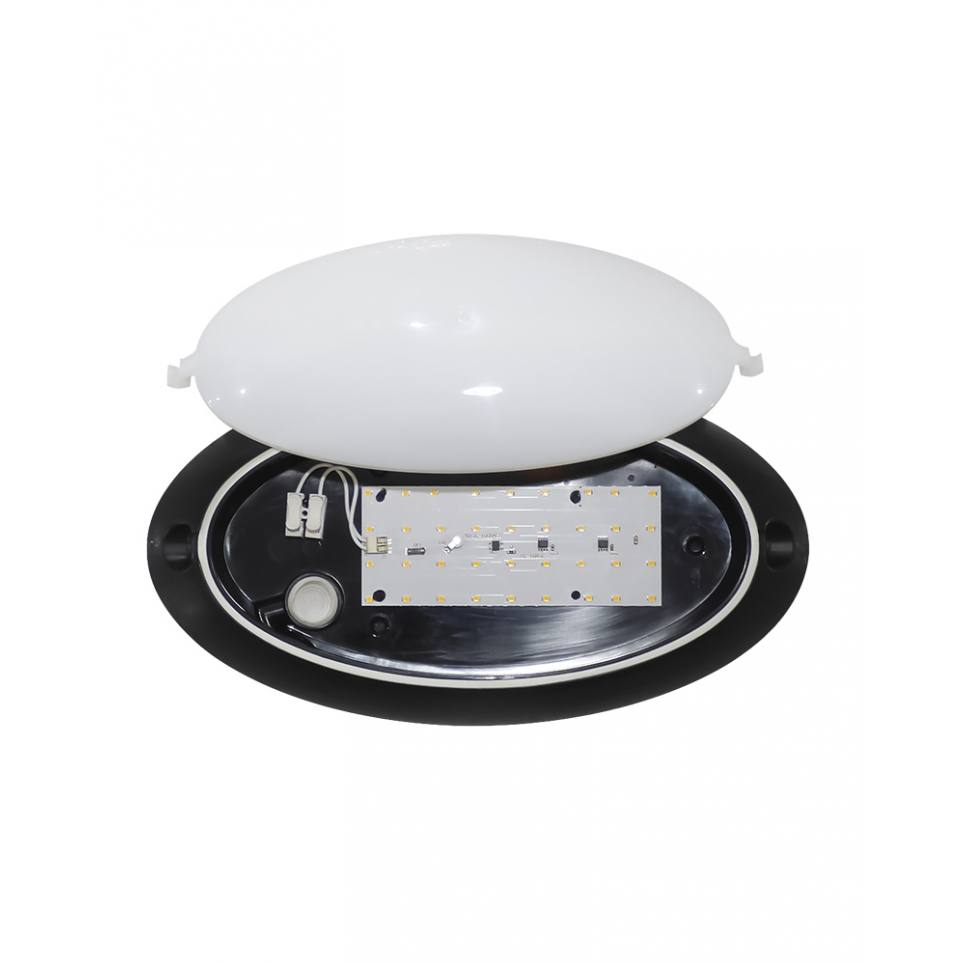 Heronia D-212 BLACK ΕΝΣΩΜΑΤΩΜΕΝΟ LED 12W ΟΒΑΛ