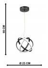 Heronia ATOMIC-25 BLACK LED 42W ΦΩΤΙΣΤΙΚΟ LED ΚΡΕΜΑΣΤΟ