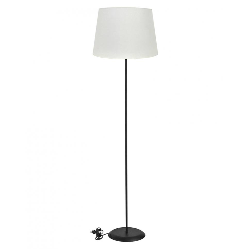 Heronia HFLB-01 ΚΩΝ. Φ35 FLOOR LAMP BLACK-ΛΕΥΚΟ/ΚΡΕΜ ΔΑΠΕΔΟΥ ΜΕ ΑΜΠΑΖΟΥΡ Φ35 ΚΩΝΙΚΟ