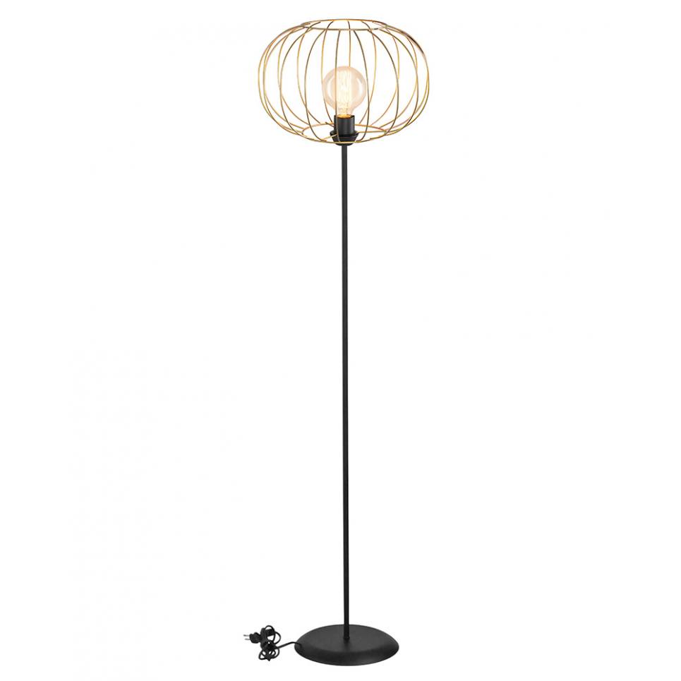 Heronia FLB-03/DM-06 FLOOR GOLD/BLACK ΟΡΘΟΣΤΑΤΗΣ ΜΕ ΠΛΕΓΜΑ Φ35