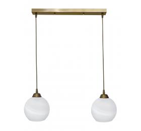 Heronia Κρεμαστό φωτιστικό GL-6040/2L RAGA GOLD-WHITE ΚΡΕΜΑΣΤΟ ΑΛΑΒΑΣΤΡΟ