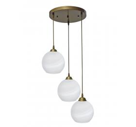 Heronia Κρεμαστό φωτιστικό ανισόπεδο GL-6040/3L PENDEL GOLD-WHITE