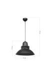 Heronia ΚΡΕΜΑΣΤΟ VINTAGE ΠΥΡΟΦΑΝΙ ΜΕΤΑΛΛΙΚΟ ZOE 1/L BLACK  Ε/27