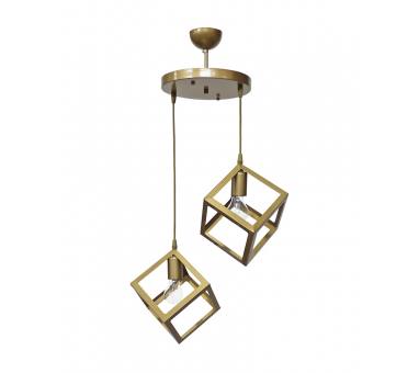 Heronia KYVOS/2L GOLD MAT PENDEL 2/L ΚΡΕΜΑΣΤΟ ΜΕΤ.