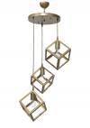 Heronia KYVOS/3L GOLD MAT PENDEL 3/L ΚΡΕΜΑΣΤΟ ΜΕΤ.
