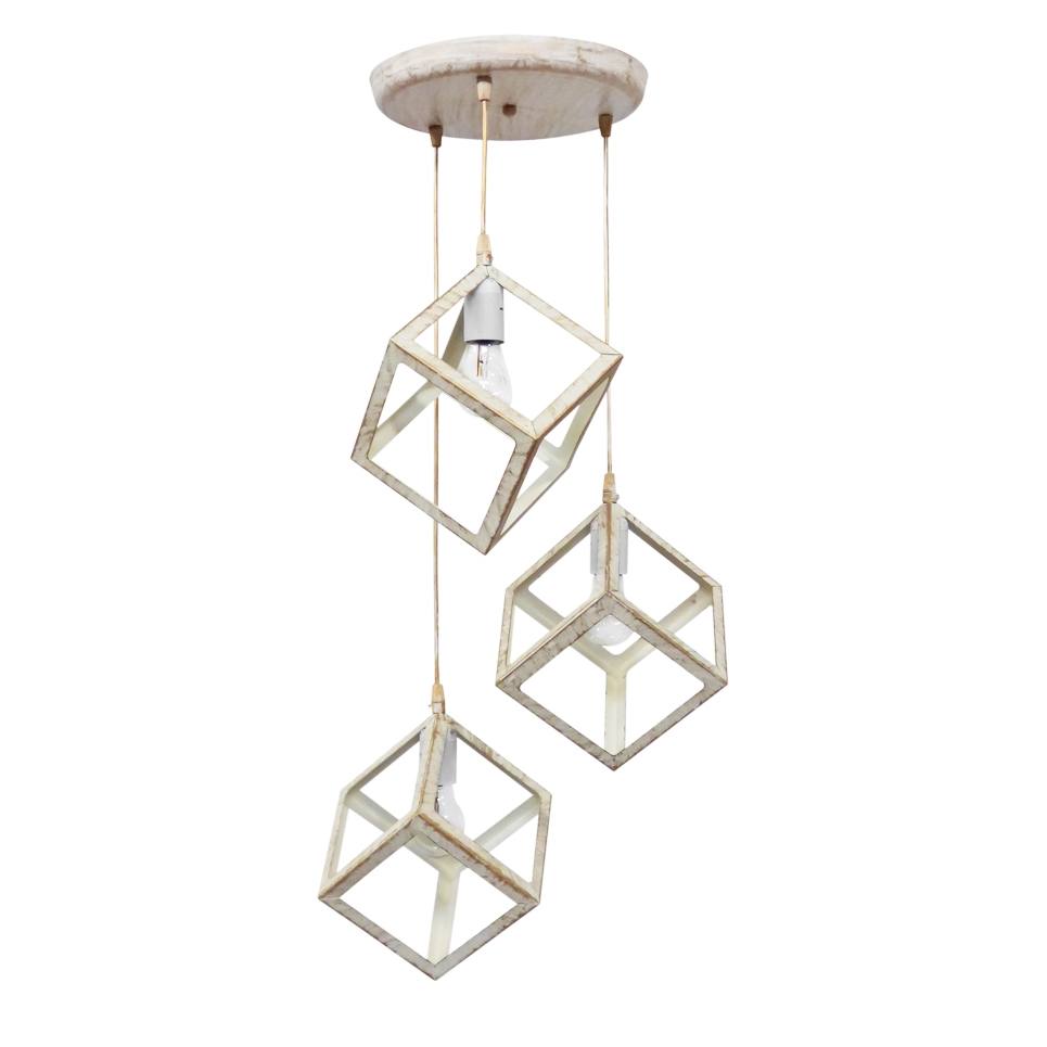 Heronia KYVOS NEW 3/L PENDEL WHITE-BRONZE ΚΡΕΜΑΣΤΟ PLASTIC