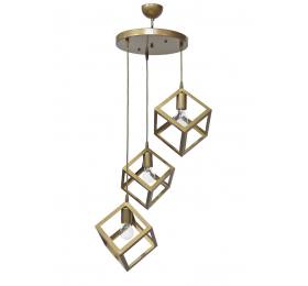 Heronia KYVOS/3L GOLD MAT PENDEL 3/L ΚΡΕΜΑΣΤΟ ΜΕΤ.