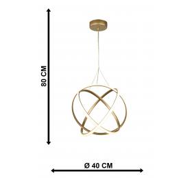 Heronia ATOMIC-40 GOLD LED 69W ΦΩΤΙΣΤΙΚΟ LED ΚΡΕΜΑΣΤΟ