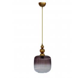 Heronia GL-6010/20 1L -B- PENDEL FUME Φ20 ΓΥΑΛΙΝΟ ΚΡΕΜΑΣΤΟ